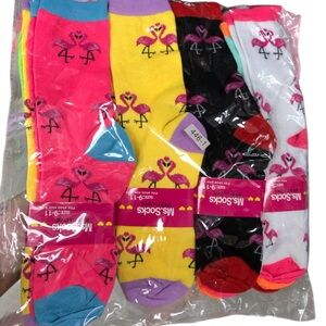 12 pairs Women's flamingo Patterned long Casual Socks - Multicolor